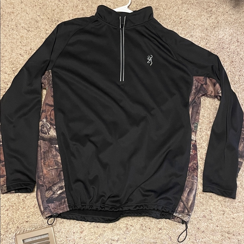 Browning Black Pullover with Camo Detail